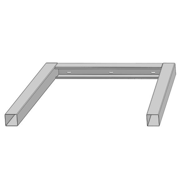 Set 2 Picioare masa Trapez, Profil 60x60 mm, Vopsire in camp electrostatic, Metal Alb H72x75x6 cm 3