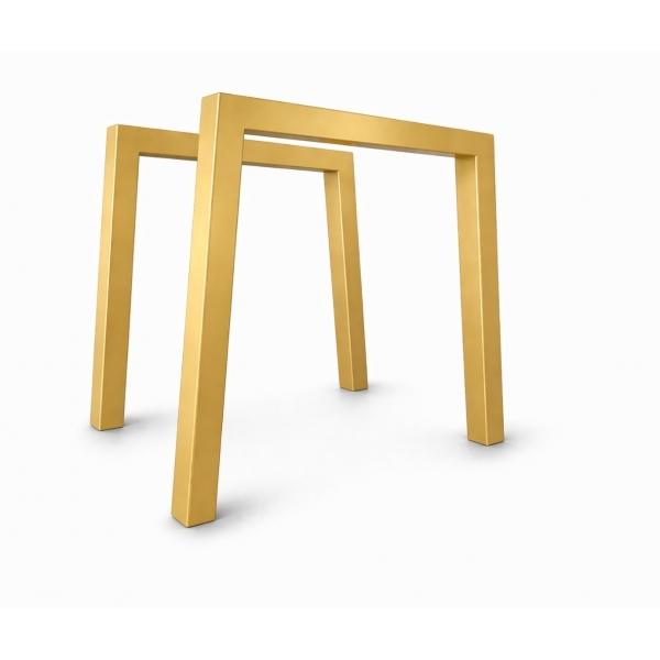 Set 2 Picioare masa Trapez, Profil 60x60 mm, Vopsire in camp electrostatic, Metal Auriu H72x75x6 cm 1