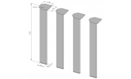 Set 4 picioare masa, metalice, vopsite electrostatic, Negru, Model 9, 71cm 3
