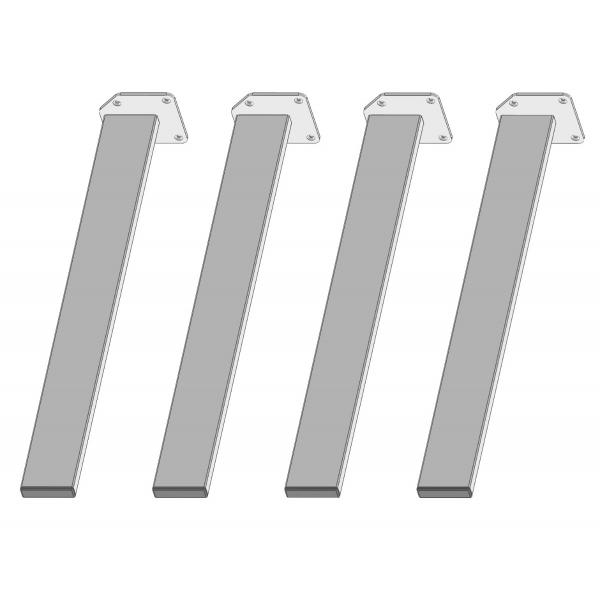 Set 4 picioare masa, metalice, vopsite electrostatic, Alb, Model 9, 71cm 4