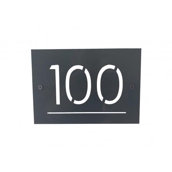 Placuta numar casa personalizabila din tabla de otel,140x200 mm, negru mat 1