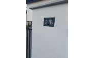 Placuta numar casa personalizabila din tabla de otel,140x200 mm, negru mat 2
