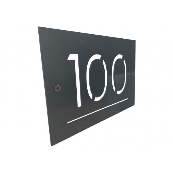 Placuta numar casa personalizabila din tabla de otel,140x200 mm, negru mat 5