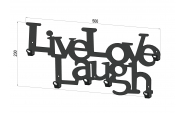Cuier metalic Live Love Laugh Alb 2