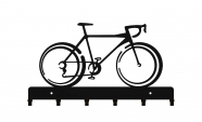 Suport chei metalic Bicicleta 6 agatatoare, 25x14 cm, Negru