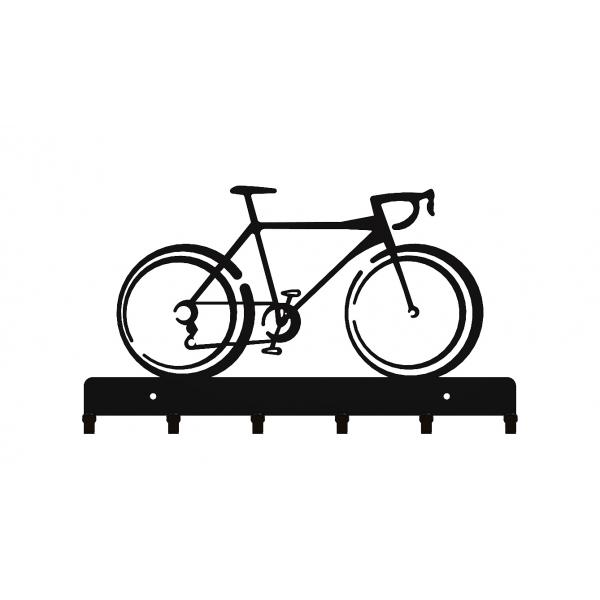 Suport chei metalic Bicicleta 6 agatatoare, 25x14 cm, Negru 1