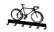 Suport chei metalic Bicicleta 6 agatatoare, 25x14 cm, Negru 2