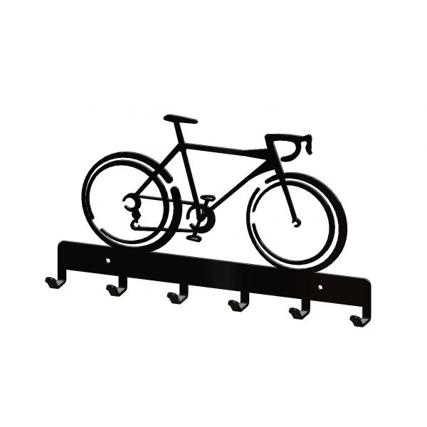 Suport chei metalic Bicicleta 6 agatatoare, 25x14 cm, Negru 2