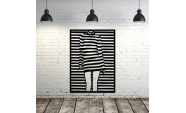 Decoratiune de perete, Silueta Girl, negru, 75x54 cm, otel 4