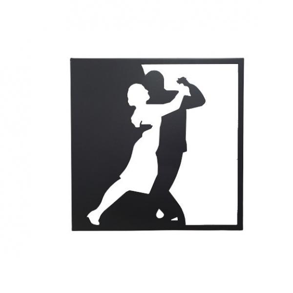 Decoratiune de perete, Silueta pereche de dansatori 54x45 cm, negru 1