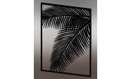 Decoratiune de perete, Frunza de palmier, negru, 100x74 cm, otel, negru 2