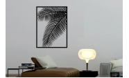Decoratiune de perete, Frunza de palmier, negru, 100x74 cm, otel, negru 3