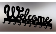 Suport chei Welcome Home 10 agatatoare, 30x11 cm, Negru 2