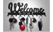 Suport chei Welcome Home 10 agatatoare, 30x11 cm, Negru 3