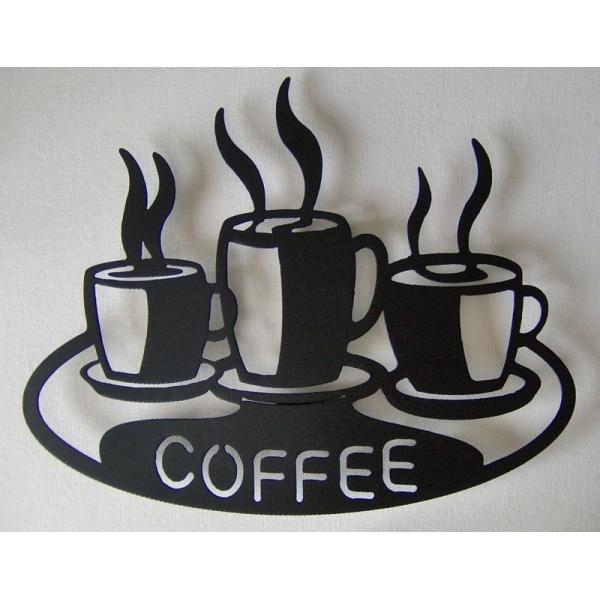 Decoratiune perete din metal Coffee 50x30, negru 3