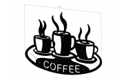 Decoratiune perete din metal Coffee 50x30, negru 5