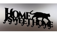 Suport chei Home Sweet Home 9 agatatoare, 30x11 cm, Negru 3