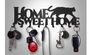 Suport chei Home Sweet Home 9 agatatoare, 30x11 cm, Negru 4