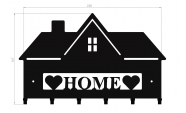 Suport chei Home casa 6 agatatoare, 25x21 cm, Negru 3