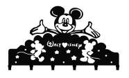Suport chei Mickey Mouse 6 agatatoare, 25*25 cm, Culoare negru