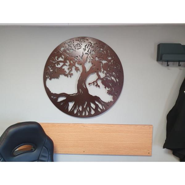 Decor perete, Copacul vietii model 2, 75X75 cm, Antic maro 3