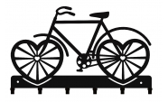 Suport chei metalic Bicicleta model 2, 6 agatatoare, 25x16 cm, Negru