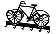 Suport chei metalic Bicicleta model 2, 6 agatatoare, 25x16 cm, Negru 2