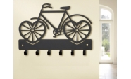 Suport chei metalic Bicicleta model 2, 6 agatatoare, 25x16 cm, Negru 3