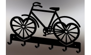 Suport chei metalic Bicicleta model 2, 6 agatatoare, 25x16 cm, Negru 4
