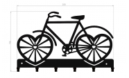 Suport chei metalic Bicicleta model 2, 6 agatatoare, 25x16 cm, Negru 5