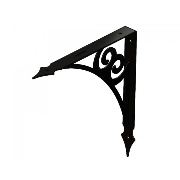 Suport raft decorativ, 20x20 cm, otel, negru 1