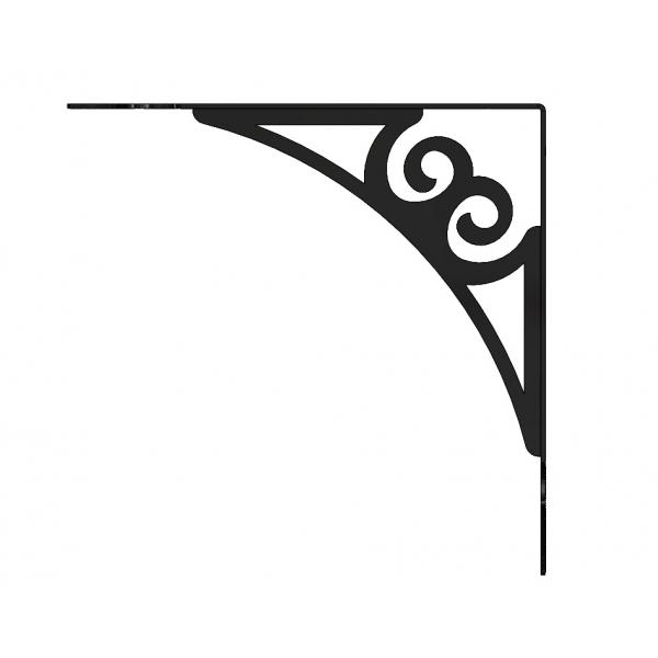 Suport raft decorativ, 20x20 cm, otel, negru 2