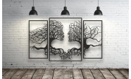 Set 3 decoratiuni perete Tree Kiss, negru, 1960 x 1200 mm, grosime 2 mm metalic 4