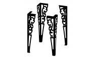 Set 4 picioare masa, metalice, vopsite electrostatic, Negru, Model1, 72 cm