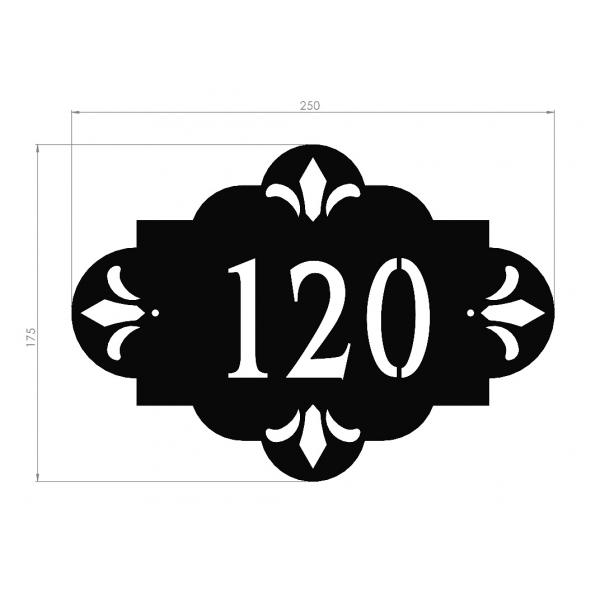 Placuta numar casa personalizabila din tabla de otel,250x175 mm, model 2, negru mat 4