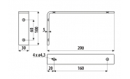 Suport raft simplu, 200x100x5mm, otel, negru 5