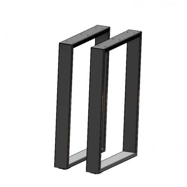 Set 2 picioare masa, Profil lat Metal 80x20 mm , Vopsire in camp electrostatic, Negru mat, 72x50x8 cm 3