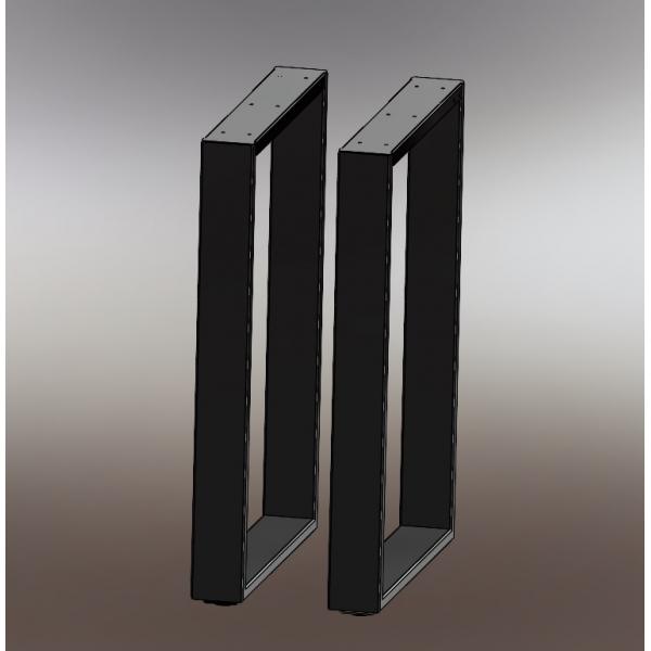 Set 2 picioare masa, Profil lat Metal 80x20 mm , Vopsire in camp electrostic, Negru mat, 72x50x8 cm 5
