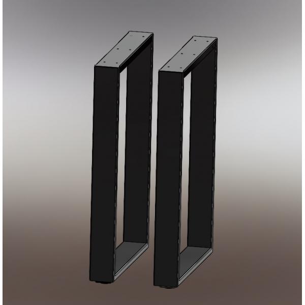 Set 2 picioare masa, Profil lat Metal 80x20 mm , Vopsire in camp electrostatic, Negru mat, 72x50x8 cm 5