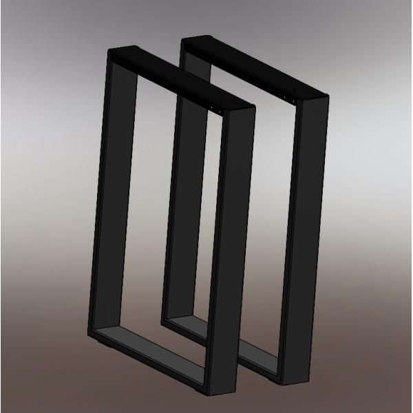 Set 2 picioare masa, Profil lat Metal 80x20 mm , Vopsire in camp electrostatic, Negru mat, 72x50x8 cm 6