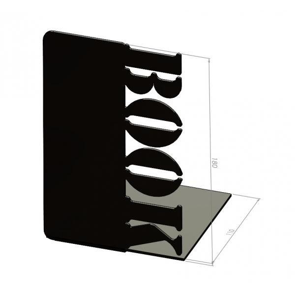 Suport de carte Book, Otel, 180 x 110 mm, Negru mat 3