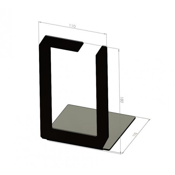 Suport de carte Cub, Otel, 180 x 110 mm, Negru mat 5
