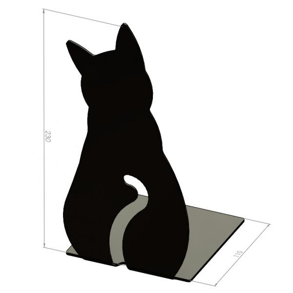 Suport de carte Pisica, Otel, 180 x 110 mm, Negru mat 4