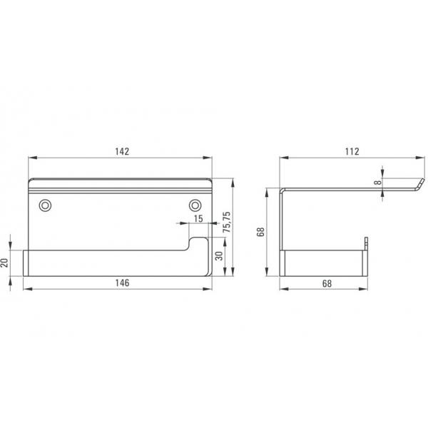 Suport hartie igienica, negru mat Model 1, 142x110x2.5 mm 4