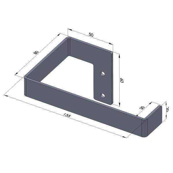 Suport hartie igienica, negru mat, Model 2, 135x80x2.5 mm 3