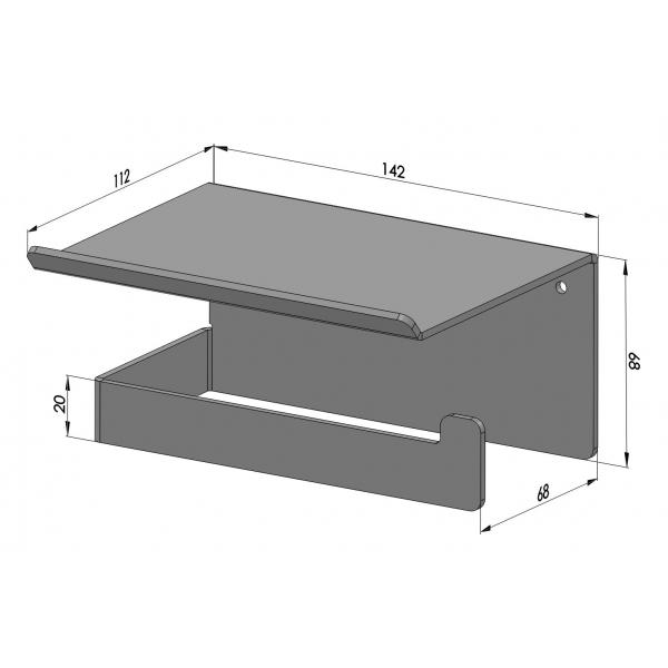 Suport hartie igienica, Model 1, 142x110x2.5 mm, Alb 3