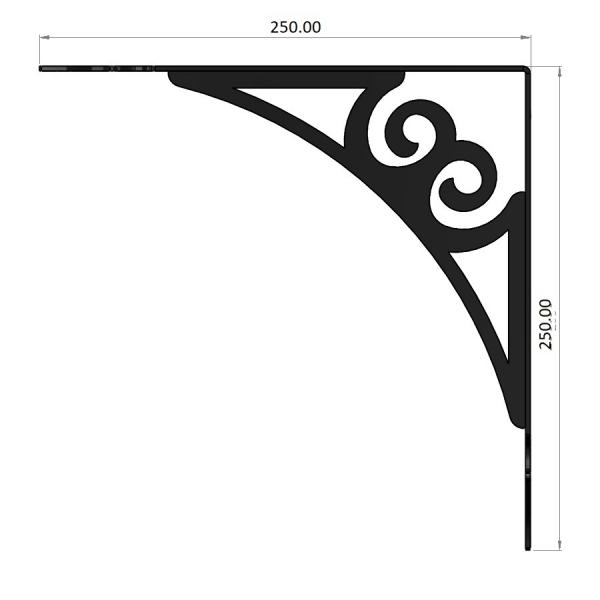 Suport raft decorativ, 25x25 cm, otel, negru 5