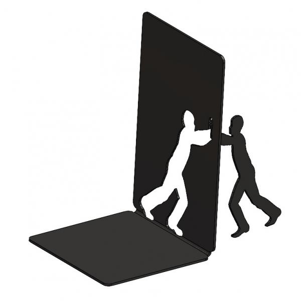 Suport de carte Man Standing, Otel, 180 x 110 mm, Negru mat 1
