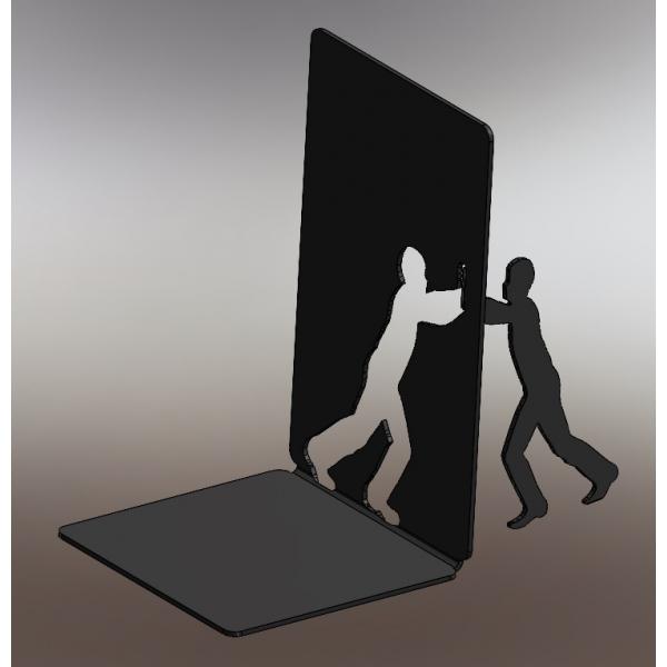 Suport de carte Man Standing, Otel, 180 x 110 mm, Negru mat 2