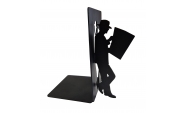 Suport de carte Man Reading, Otel, 180 x 110 mm, Negru mat